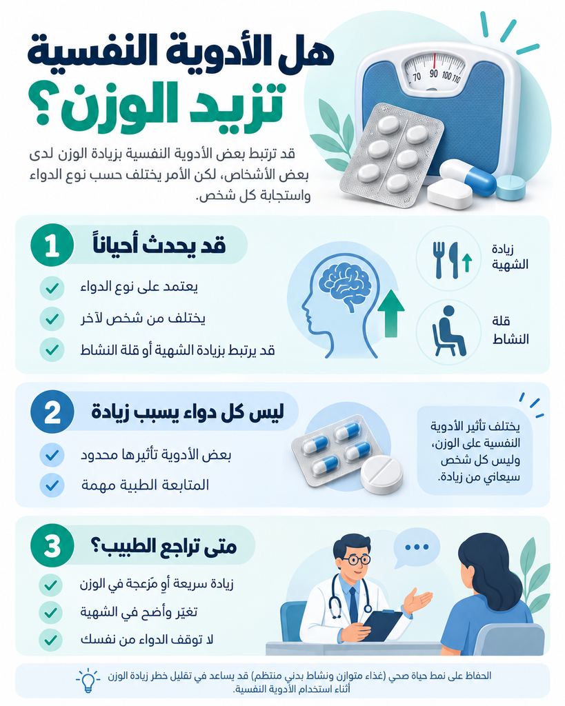 هل الادوية النفسية تزيد الوزن